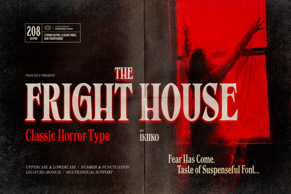 The Fright House Classic Horror Font, a Serif Font by ikiiko (Photo 1 of 7)