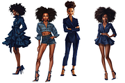 Fashion Girl in Indigo Cliparts, a Person Illustration by Mash Mash Stickers (Thumbnail 4 of 9)