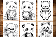 Cute Panda Coloring Pages for Kids, an Animal Illustration by LA Design (Thumbnail 2 of 10)