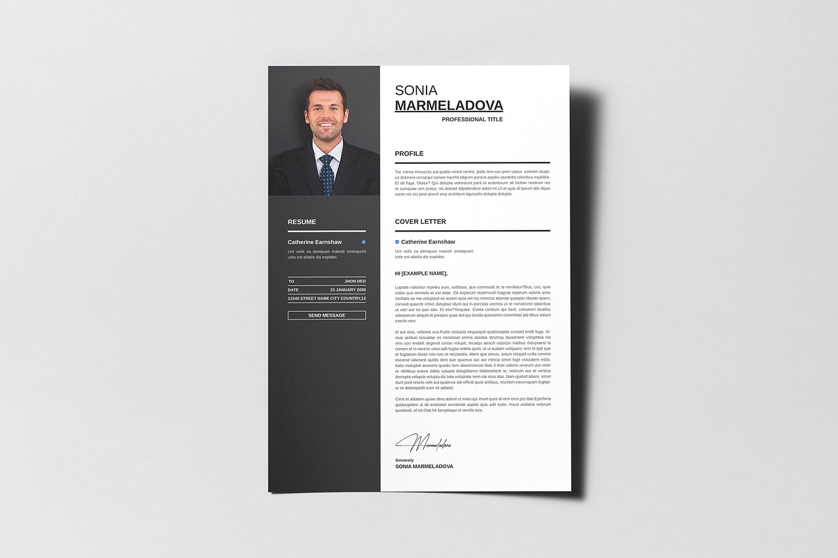Modern Professional Resume CV Design, a Resume Template by PixelStudio (Photo 4 of 4)