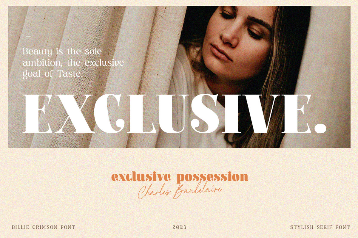 Billie Crimson - Stylish Serif Font, a Serif Font by Letterhend Studio (Photo 11 of 11)