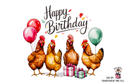 10 Funny Chicken Birthday PNG, a Graphic by Black Gallery (Thumbnail 6 of 11)