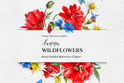 Red Poppy Watercolor Clipart, an Illustration by Depiano (Thumbnail 2 of 9)
