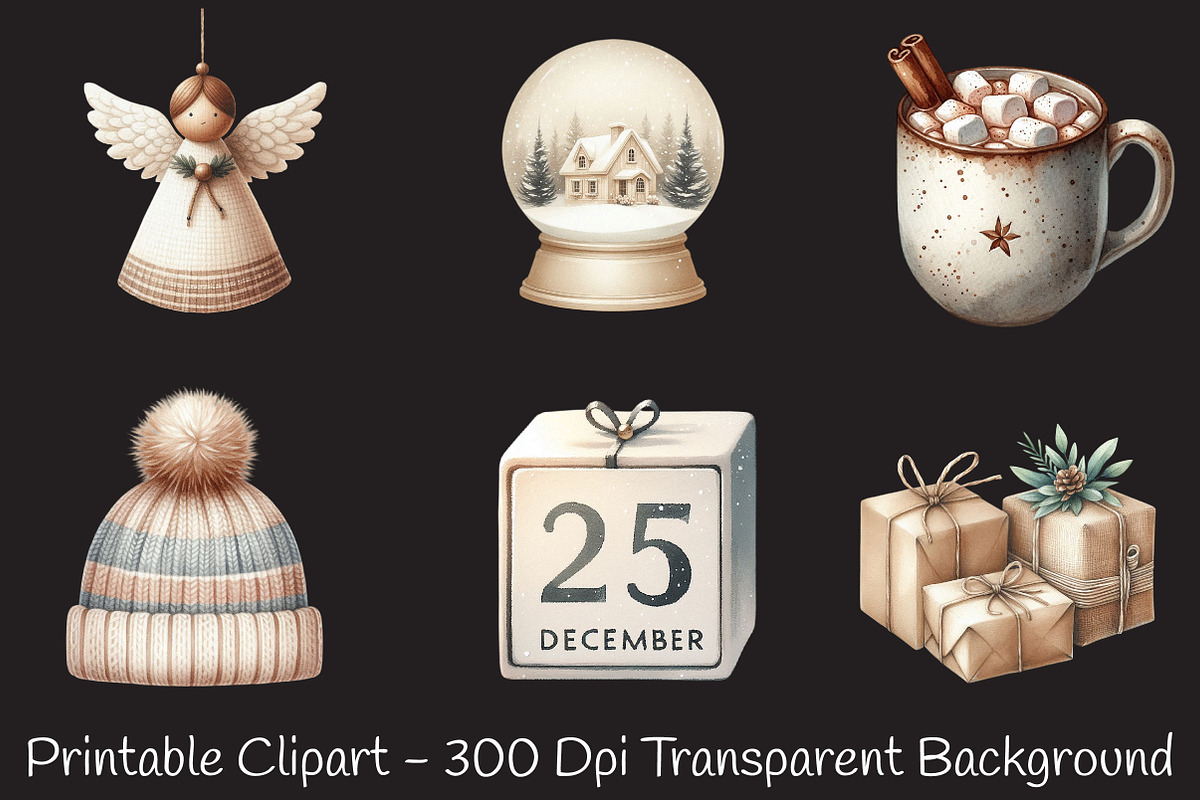 Neutral Christmas Clipart, an Illustration by RobertsArt (Photo 3 of 7)