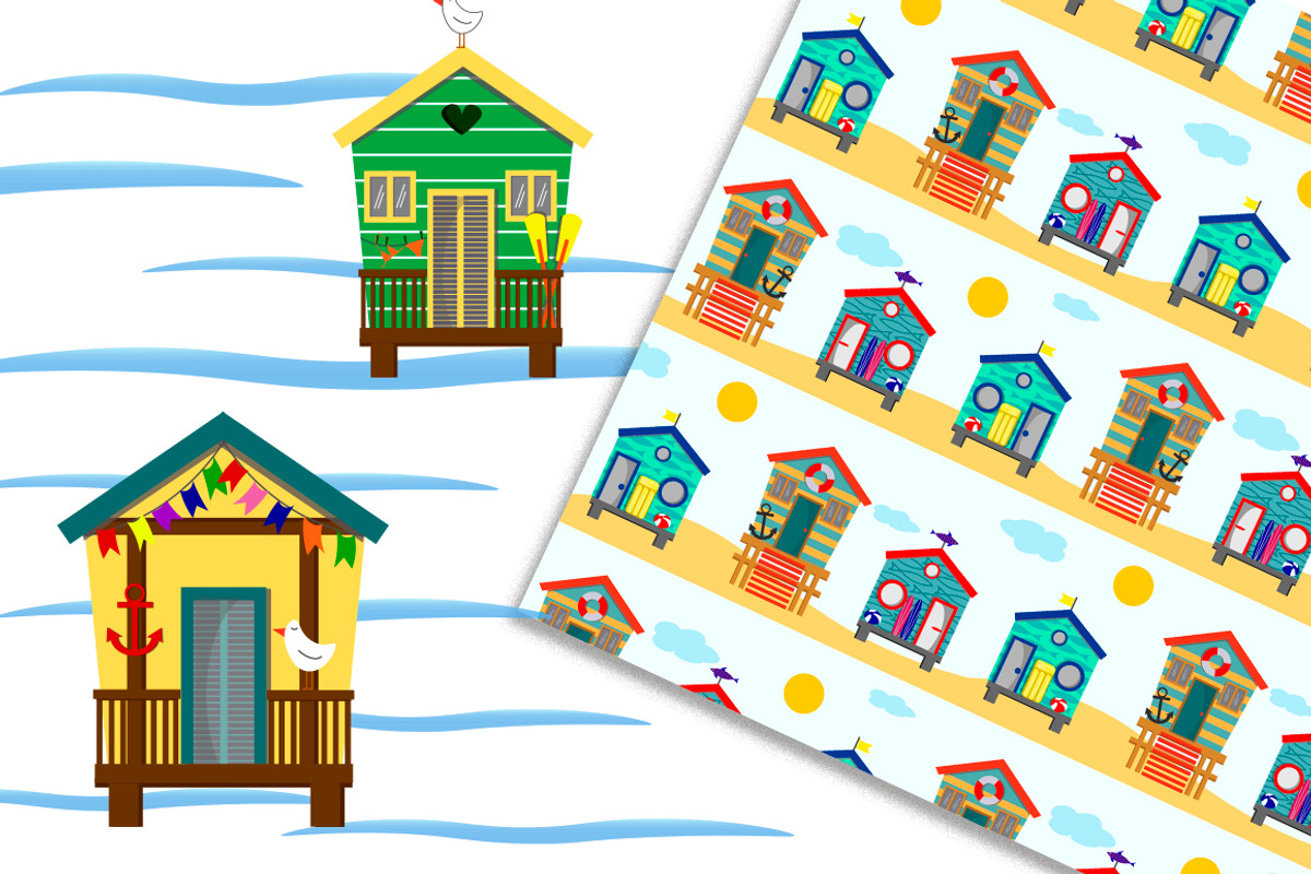 Beach houses set., an Illustration by irina_kutuzova (Photo 7 of 8)