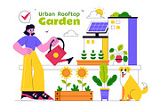 10 Urban Farming Rooftop Garden, a Person Illustration by denayunebgt (Thumbnail 4 of 4)