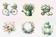 Mint Fresh Green Autumn Clipart, an Illustration by CreationArt (Thumbnail 2 of 9)