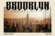 Metrim - Logo Font, a Blackletter Font by Nirmana Visual (Thumbnail 2 of 16)