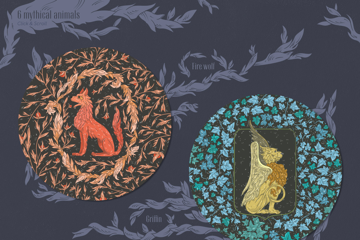 Mythical Animals patterns, a Pattern Graphic by Piñata (Photo 2 of 13)
