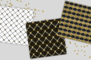 Black White And Gold Geometric