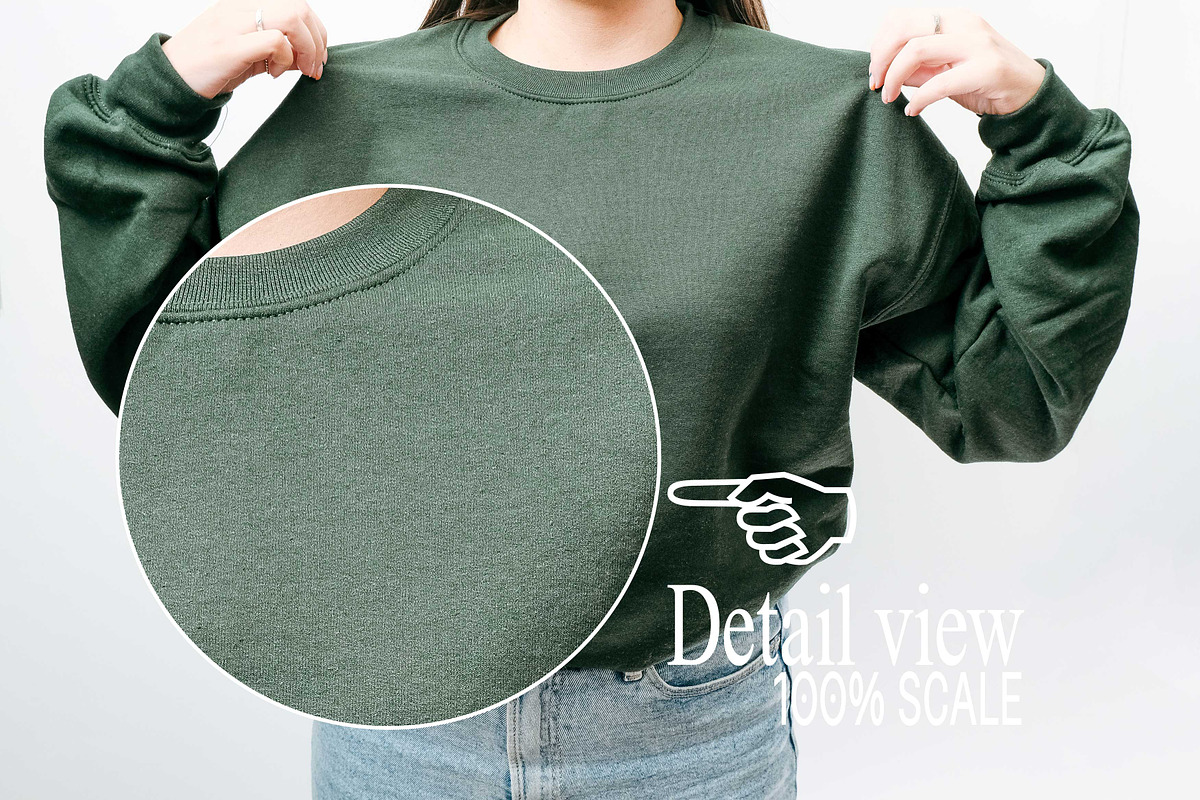 Forest Green Gildan 18000 Mockup x3, a Hoody Mockup by Uncommon Mockups (Photo 6 of 6)