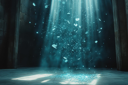 Springing blue particles illuminated, a Photo by Iftikhar Alam