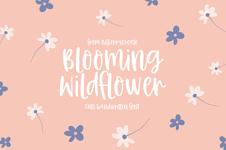 Blooming wildflower cute font