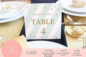 Table Place Card Template PC3009