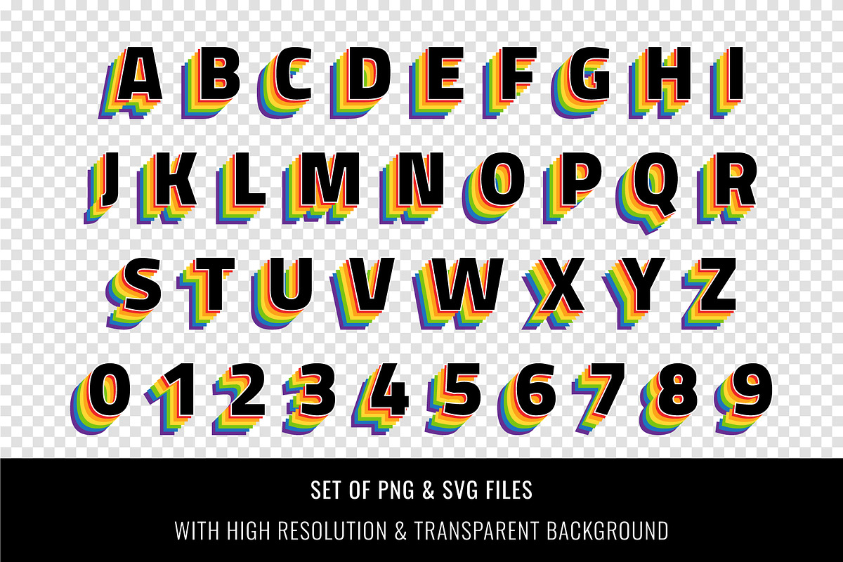 Rainbow Pride Color font, a Symbol Font by Font Craft Studio (Photo 3 of 3)