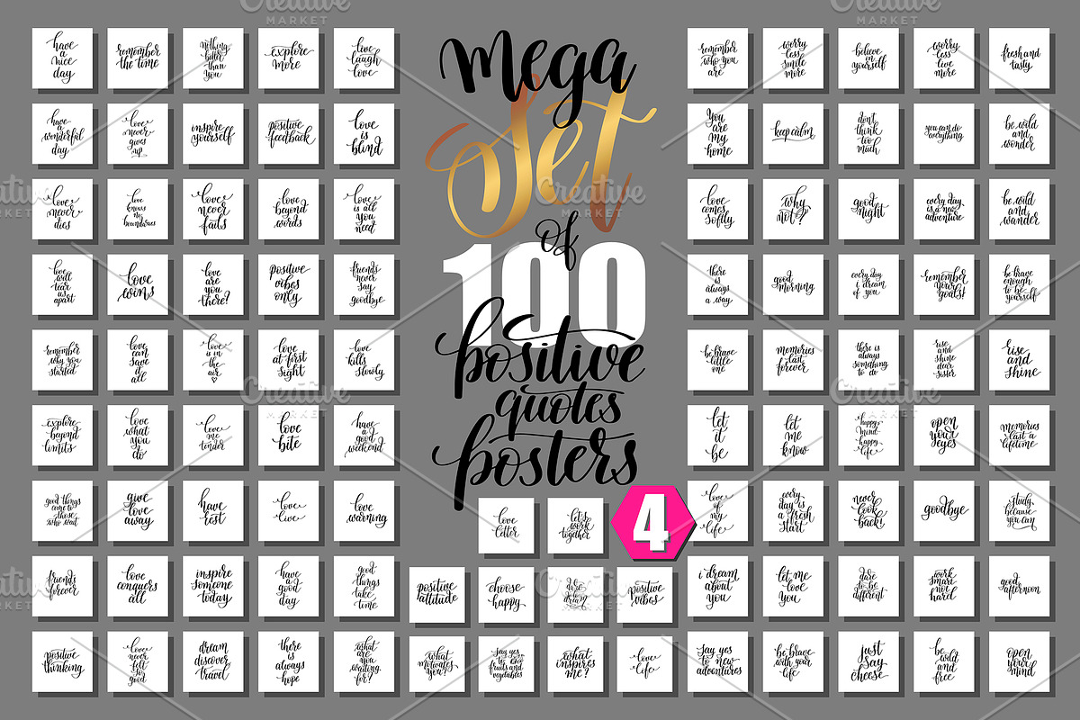 1000+200 POSITIVE QUOTES POSTERS, a Flyer Template by karakotsya (Photo 5 of 14)