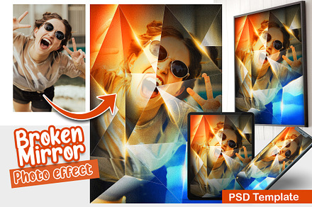 Broken Mirror Photo Template