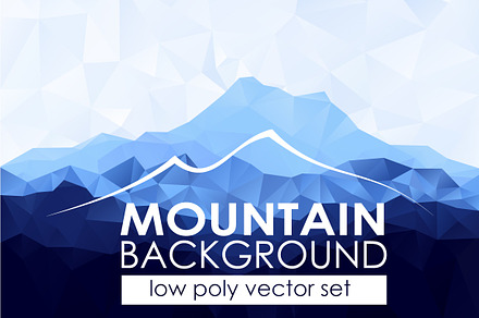 Mountains low poly vector collection