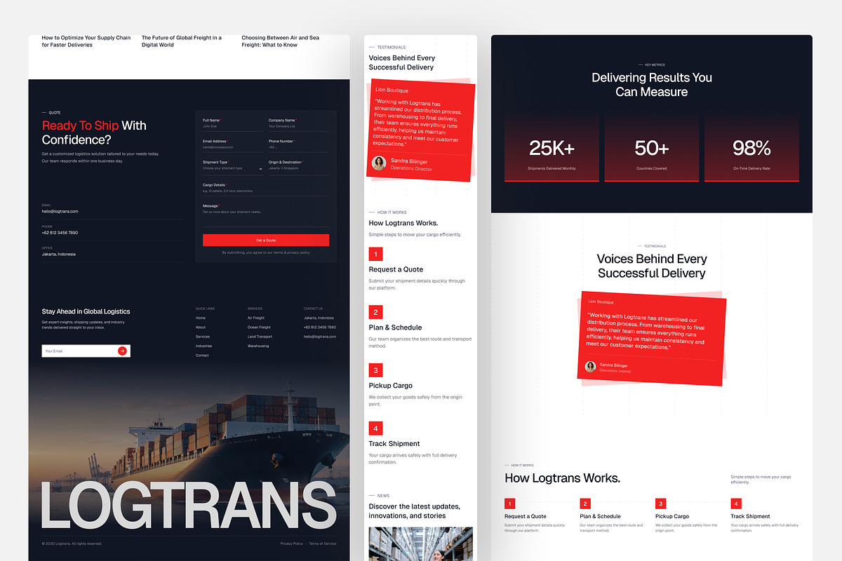 Freight and Logistics Website UI, an UI Kit Template by peterdraw (Photo 5 of 7)