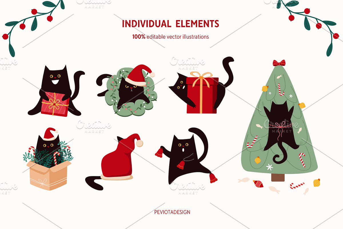 Big winter festive collection, a Seasonal Illustration by Peviotadesign (Photo 2 of 14)
