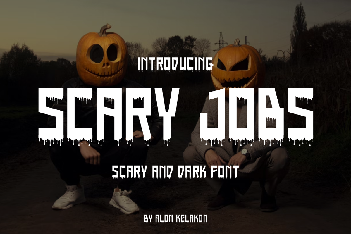 Scary Jobs, a Blackletter Font by alon kelakon (Photo 1 of 6)