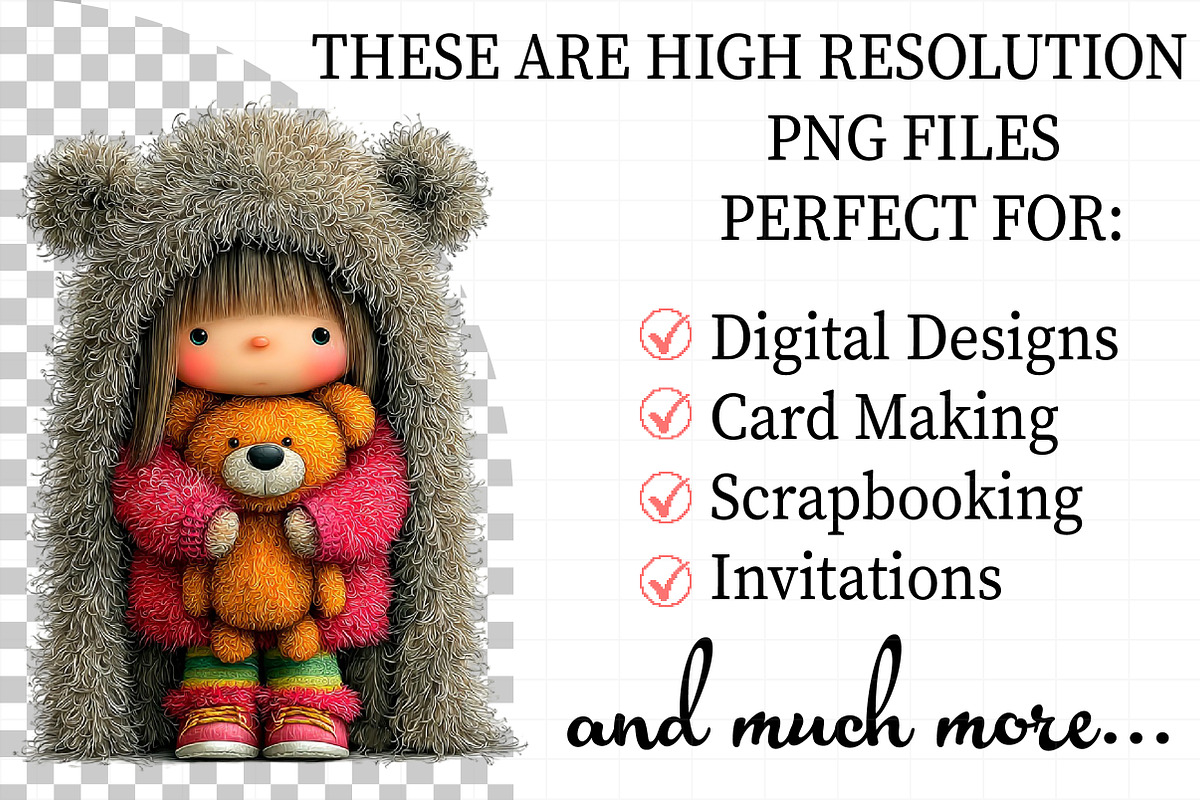 Quirky Christmas Cute Girl Clipart, an Illustration by Daily.Designs (Photo 2 of 5)