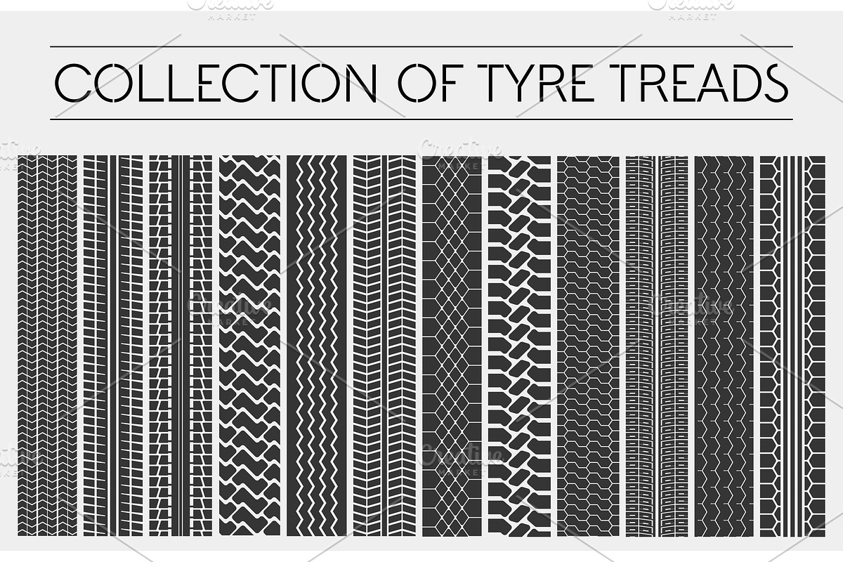 Wheel or tire, tyre treads or car tracks, a Texture Illustration by Elegant Solution