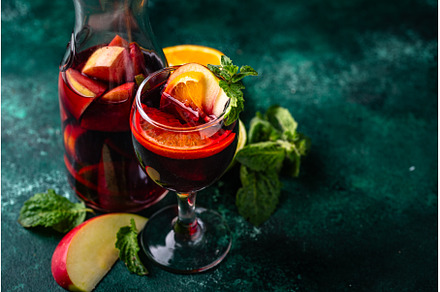 Traditional Spanish sangria from red