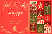 Christmas linear design elements, an Object Graphic by venimo (Thumbnail 1 of 12)