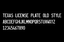 Texas Old style license plate font