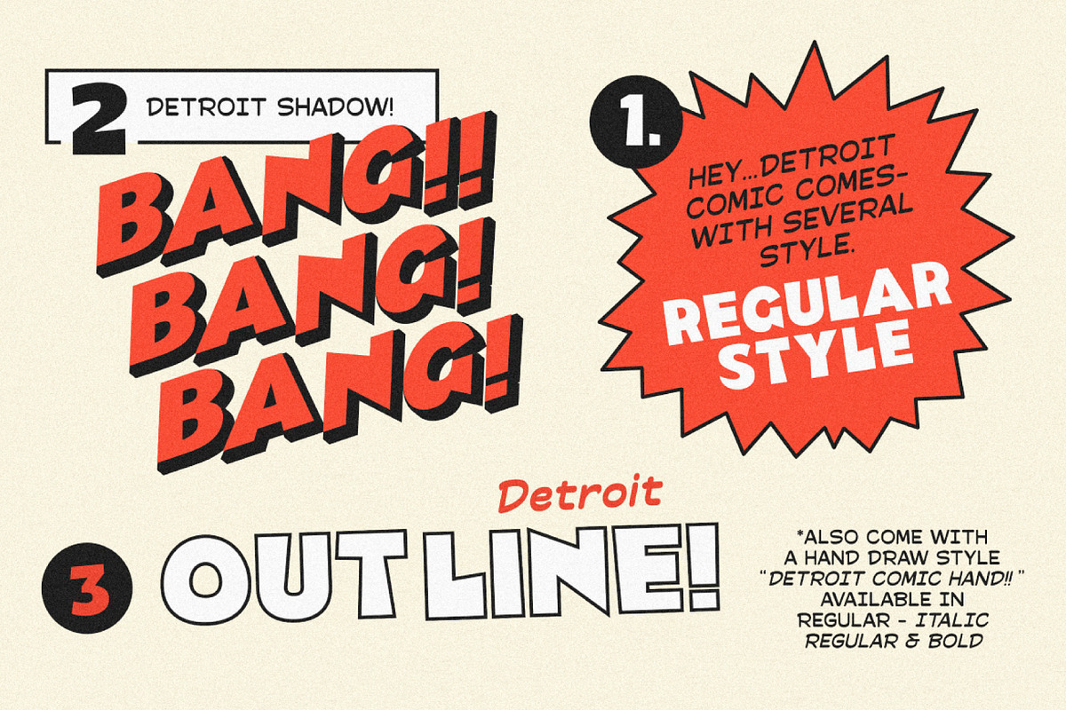 Detroit Comic – Comic Font Pair, a Sans Serif Font by Prioritype Co (Photo 2 of 12)