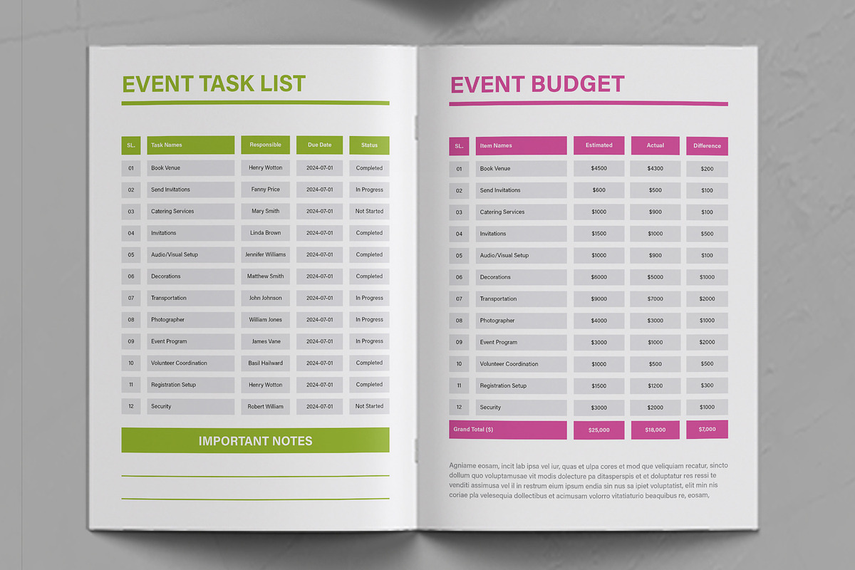 Event Planner Template, a Stationery Template by ContestDesign (Photo 3 of 4)