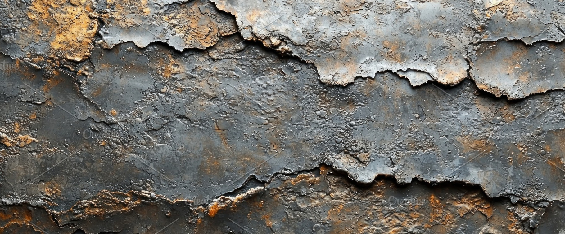 Peeling rusted metal surface with cracked flaking texture in gra, an Abstract Photo by José Manuel Gelpi