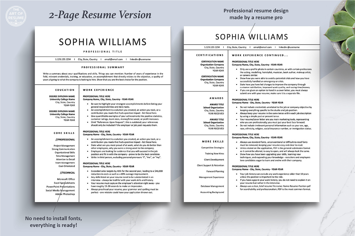 CV Resume Template | Word & Pages, a Resume Template by The Art of Resume (Photo 4 of 8)