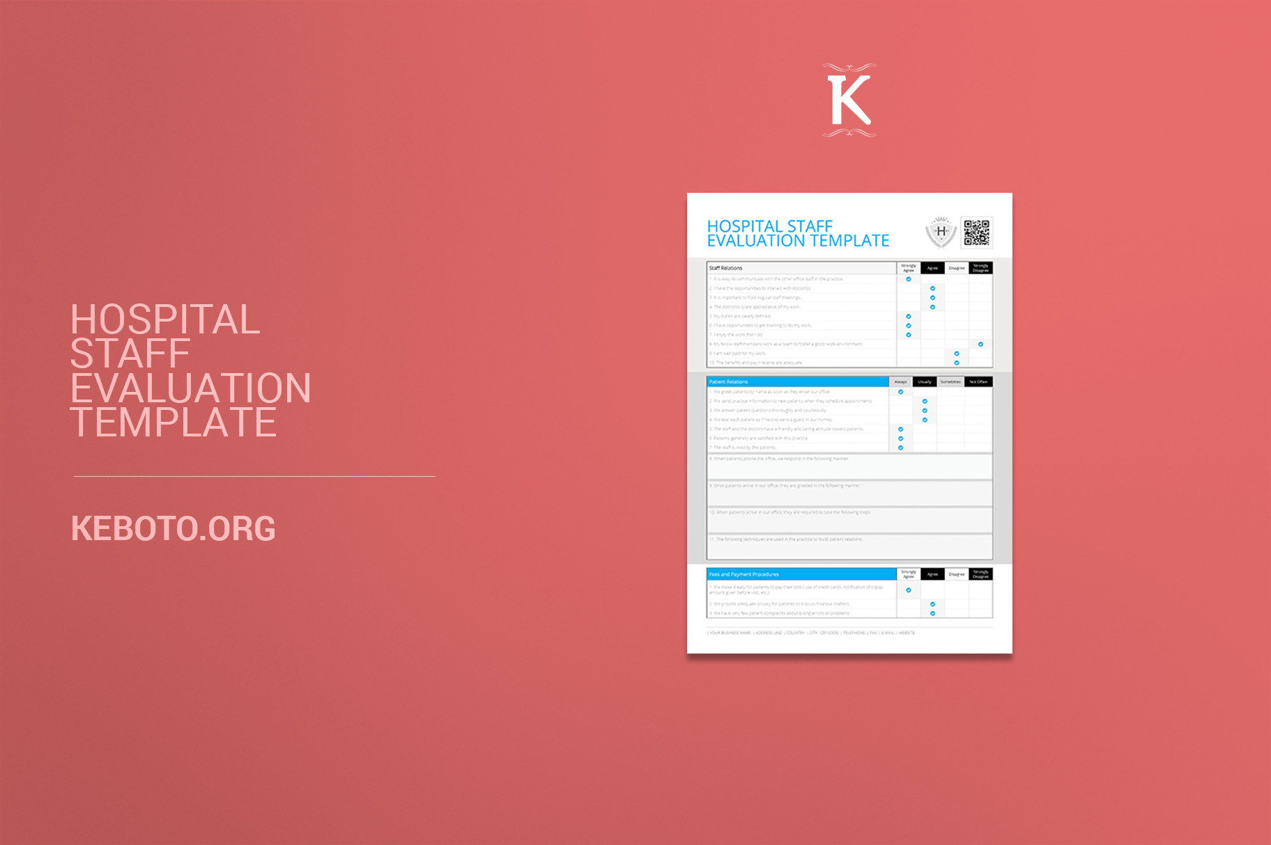 Hospital Staff Evaluation Template by Keboto | Creative Market