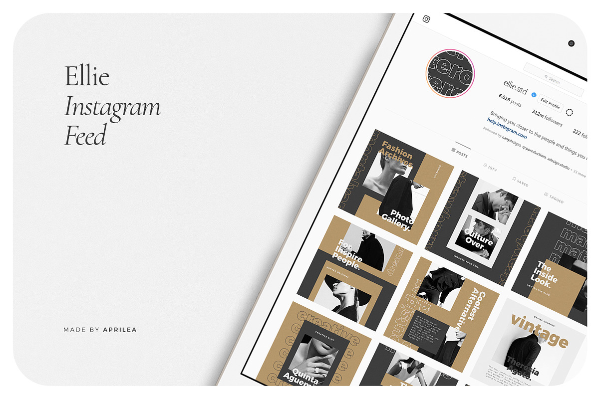 ELLIE Instagram Feed, a Social Media Template by Aprilea (Photo 6 of 7)