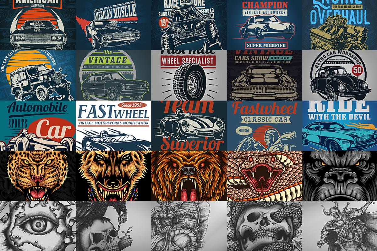 100 T-Shirt Designs, an Illustration by TSV Art Collective (Photo 5 of 12)