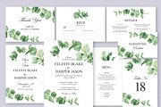 Eucalyptus Greens Wedding Suite, an Invitation Template by HannaSymo (Thumbnail 5 of 14)