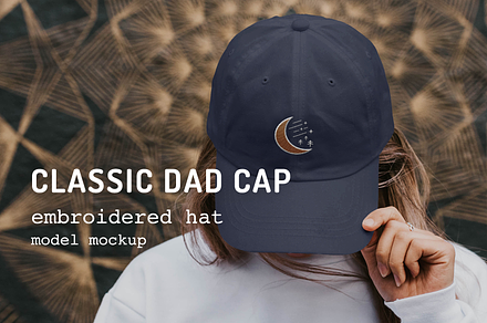Dad Hat w/ Embroidered Patch Mockup