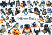 Halloween Birds Clipart, an Illustration by SinaCreation (Thumbnail 1 of 5)