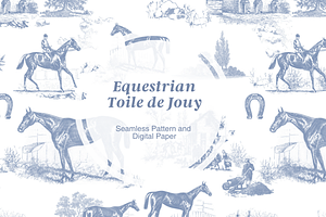 Equestrian Toile De Jouy Pattern