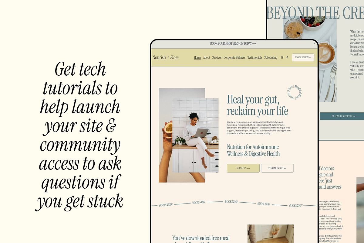 Nourish + Flow Nutritionist Website, a Squarespace Template by Solana Creative Co. (Photo 6 of 13)
