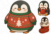 Cute Christmas Penguin Clipart, an Icon by DreamPrint404 (Thumbnail 2 of 3)