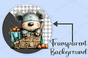 Whimsical Spring Teddy Bear Clipart, an Illustration by Canvas Craft (Thumbnail 2 of 7)