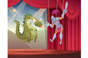 Dolls on strings. fairytale, an Illustration by Onyx
