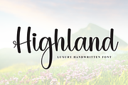 Highland | Script Font, a Handwritten Font by Scratchones (Thumbnail 1 of 8)