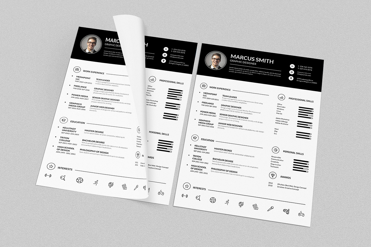 Simple Resume CV, a Stationery Template by ND Design (Photo 7 of 8)