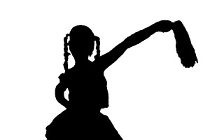 Girl with dress isolated graphic silhouette illustration, a Person Illustration by DanFLCreativo