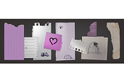 Torn paper notebook pieces and note, an Object Illustration by art PVP - market (Thumbnail 1 of 3)