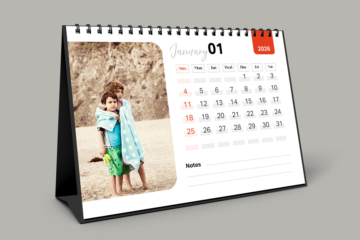 Modern Desk Calendar 2026 for Office, a Stationery Template by ContestDesign (Photo 1 of 4)
